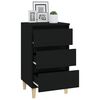 vidaXL Bedside Cabinet Black Engineered wood Medium Bedside Cabinet