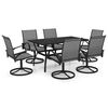 vidaXL Dining Set Anthracite, Grey Powder-coated steel, Textilene Medium