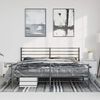 vidaXL Bed Frame Black Powder-Coated Steel 76x80 in Bed Frame
