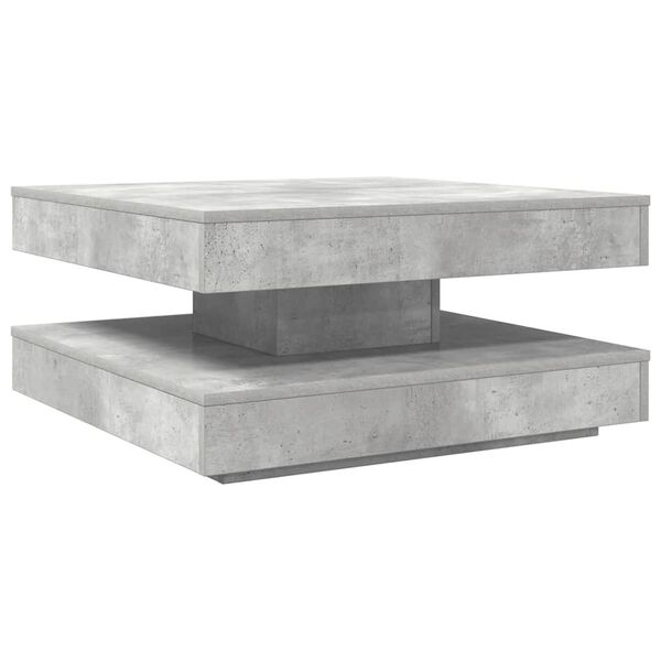 vidaXL Coffee Table Concrete grey Engineered wood Medium Rotatable