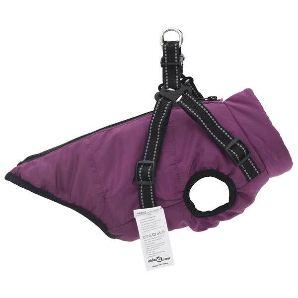 vidaXL Dog Coat Purple Polyester, Fleece M Adjustable Armrests