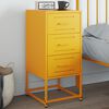 vidaXL Bedside Cabinet Mustard Yellow Steel Medium Bedside Cabinet