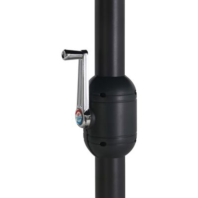 vidaXL Outdoor Parasol with Aluminum Pole 181.1"x106.3" Black