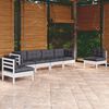 vidaXL Garden Lounge Set White, Anthracite
