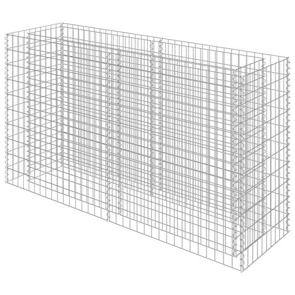 vidaXL Gabion Raised Bed Silver Galvanized Steel 70.9x19.7x39.4 in
