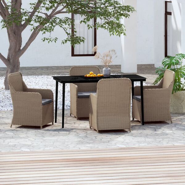 vidaXL Garden Dining Set Brown and black