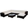 vidaXL Lounge Set Brown PE Rattan Large Waterproof materials