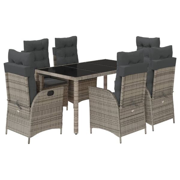 vidaXL Garden Dining Set Grey