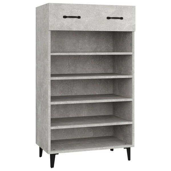 vidaXL Shoe Cabinet Concrete Grey 23.6x13.8x41.3" Engineered Wood