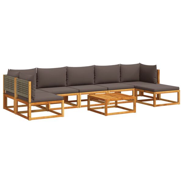 vidaXL Garden Sofa Set Grey Solid acacia wood Large Modular