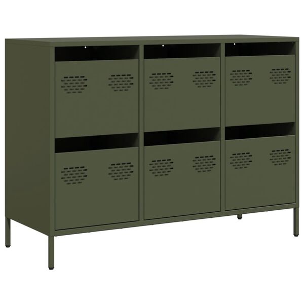 vidaXL Sideboard Olive Green Cold-rolled Steel Medium Sideboard