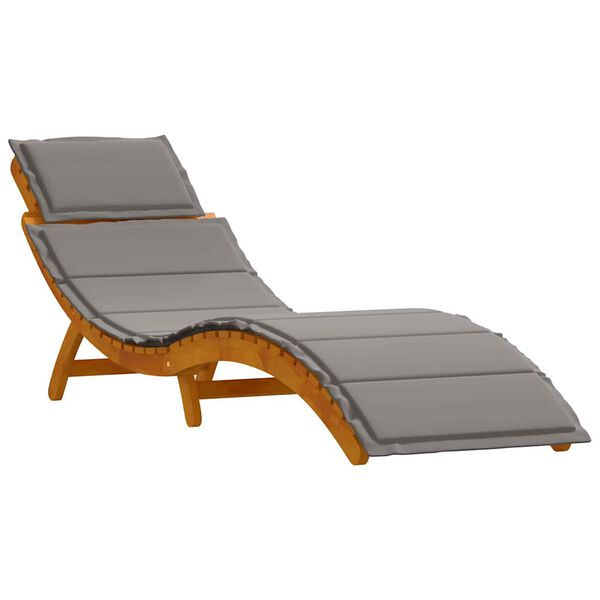 vidaXL Sun lounger 2 pcs Gray 184 x 55 x 64cm Solid Acacia wood