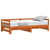 vidaXL Daybed With Trundles Wax Brown Solid Pine Wood 31.5x79 in