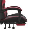 vidaXL Gaming Chair with Footrest Black and Wine Red Faux Leather