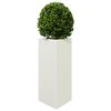 vidaXL Garden Planter Set of 2 White Steel Medium Durable