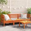 vidaXL Garden Sofa Wax Brown Solid Pine Wood 3-Seater Modular
