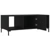 vidaXL Coffee Table Black Engineered wood, iron 40.2x19.7x15.7 in