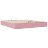 vidaXL Ottoman Bed Pink Velvet, Metal, Plywood, Engineered Wood Full