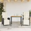 vidaXL Garden Dining Set Black, Cream white