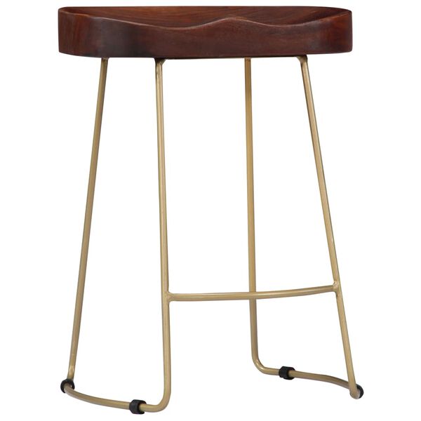 vidaXL Bar Chair Set of 2 Walnut brown and brass