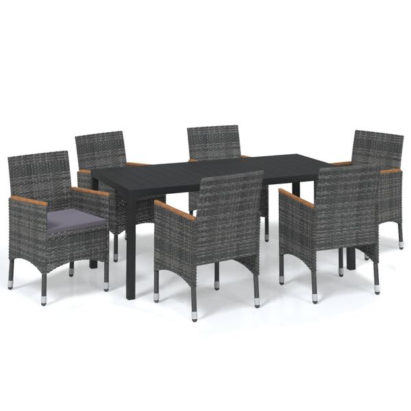 vidaXL Dining Set Grey WPC Medium Durable Dining Set Rectangular