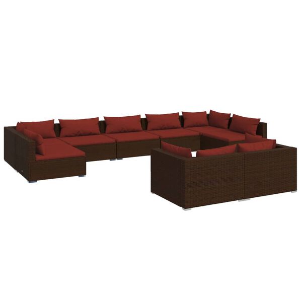 vidaXL Garden Lounge Set Brown & Cinnamon red