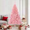 vidaXL Artificial Pre-lit Christmas Tree with 300 LEDs Pink 70.9" PVC