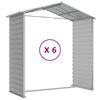 vidaXL Garden Shed Light Gray Galvanized Steel Large Garden Shed