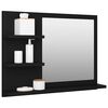 vidaXL Mirror Black Engineered wood Medium Wall mounting