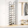 vidaXL Shoe Rack Black Non-woven Fabric, Powder-Coated Steel, Plastic Tall