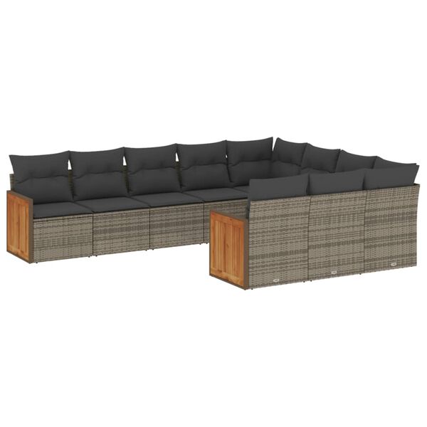 vidaXL Garden Sofa Set Grey