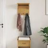 vidaXL Wall-mounted Coat Rack Walnut Solid pinewood 16.9 x 11.8 x 16.5 in