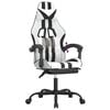 vidaXL Gaming Chair White and Black Faux leather, Metal, Plywood