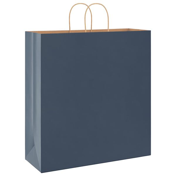 vidaXL Paper Bags 250 pcs with Handles Blue 17.7x6.7x18.9"