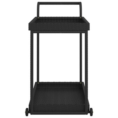 vidaXL Bar Cart Black 39.4"x17.7"x32.7" Poly Rattan