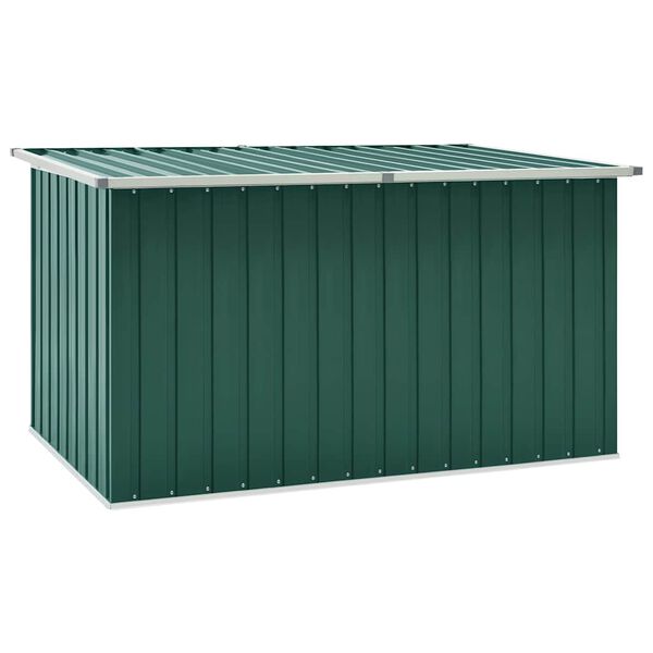 vidaXL Storage Box Green Galvanized steel, plastic Large Storage Box