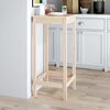 vidaXL Bar Table Natural Pine Solid Pine Wood Medium Durable Bar Table