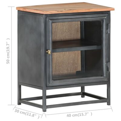 vidaXL Bedside Cabinet Gray 15.7"x11.8"x19.7" Solid Acacia Wood