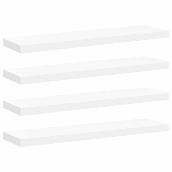 vidaXL Wall Shelf Set of 4 White Honeycomb MDF, metal 35.4 in long