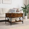 vidaXL Coffee Table Smoked Oak 27.6"x19.7"x19.7" Engineered Wood and Metal