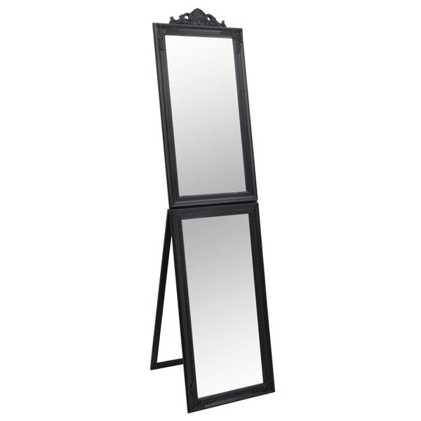 vidaXL Free-standing Mirror Black Glass 19.7 x 78.7 in Foldable