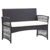 vidaXL Garden Lounge Set Black Poly Rattan Medium Removable Covers