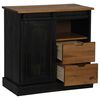 vidaXL Sideboard Black Solid pine wood, metal Medium Sideboard