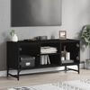 vidaXL TV Cabinet Black Engineered wood, glass, steel Medium Doors