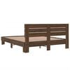 vidaXL Bed Frame Brown Oak Engineered Wood, Metal King Size Modern