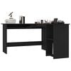 vidaXL Corner Desk Black Engineered wood Medium Sliding Components