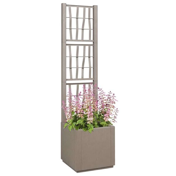vidaXL Garden Planter Gray 36 x 36 x 140 cm Polypropylene