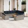 vidaXL 13 Piece Patio Sofa Set with Cushions Gray Poly Rattan