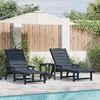 vidaXL Sun Lounger 2 pcs Navy 76.97 x 20.87 x 38.78 in Polyethylene