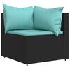 vidaXL Patio Lounge Set Black, Water blue